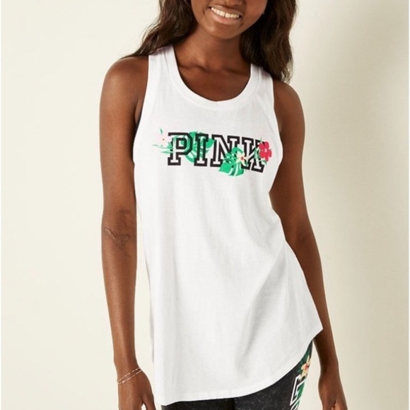 PINK Victoria's Secret Tops - Victoria’s Secret PINK Cut Out Racer Back Tank Top NWT size XL